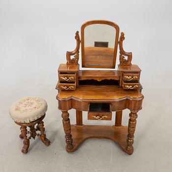 Dressing table with stool, late 19th century.