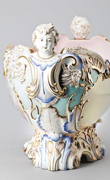 JARDINIERE, flintgods, nyrokoko, Gustafsberg, 1800-talets slut.