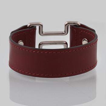 ARMBAND, stål samt läder, Hermès.