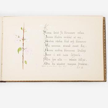 Album with among other things 16 pieces of watercolours and drawings by Swedish artists.