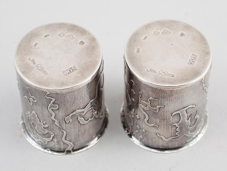BÄGARE, 1 par, silver, Olle Ohlsson, Stockholm 1975. Vikt ca 153 g.