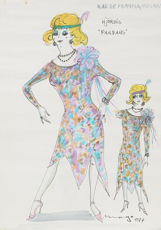 MAX GOLDSTEIN, kostymteckningar, 20 st, varav flertalet sign o enstaka dat 63-80.