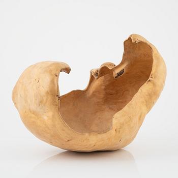 A burr wood bowl, 20th century.