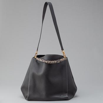 Black Parnassea Python Handle Babylon Tote Bag.