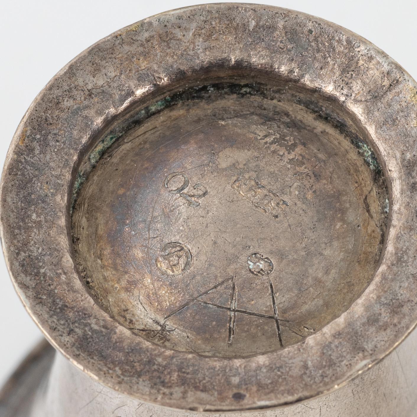 Five silver items, including beaker by Herman Hermansson, Marstrand, Sweden, 1796.