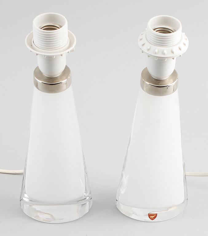 BORDSLAMPOR, 1 par, glas, Carl Fagerlund, 1900-talets andra hälft.