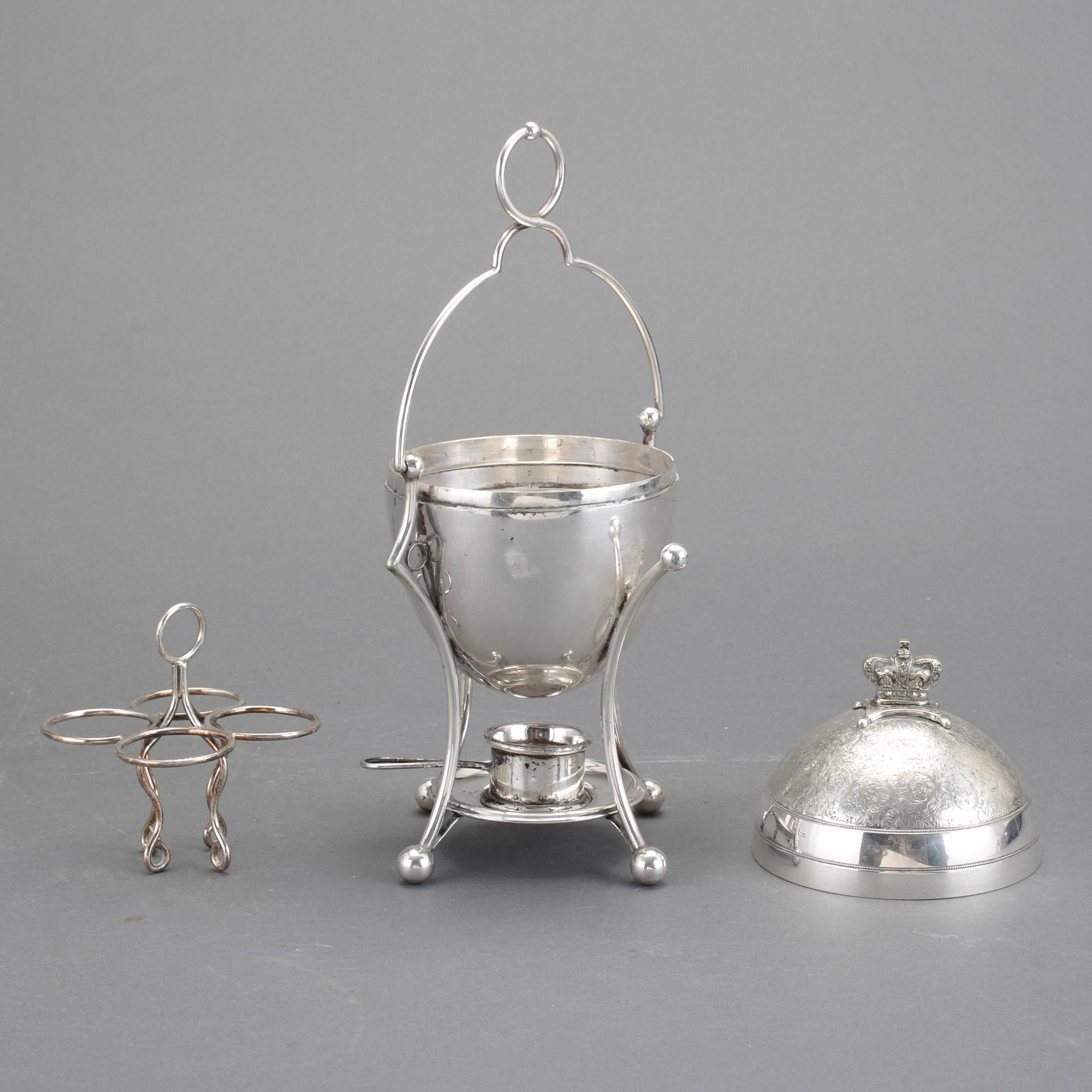 ÄGGVÄRMARE, nysilver, James Dixon & Son, Sheffield, sent 1800-tal.
