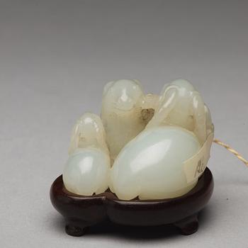 Two nephrite figure groups, Qing dynasty.