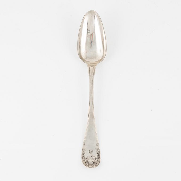 A Swedish Silver Serving Spoon, mark of Anders Theodor Barkman, Varberg 1836.