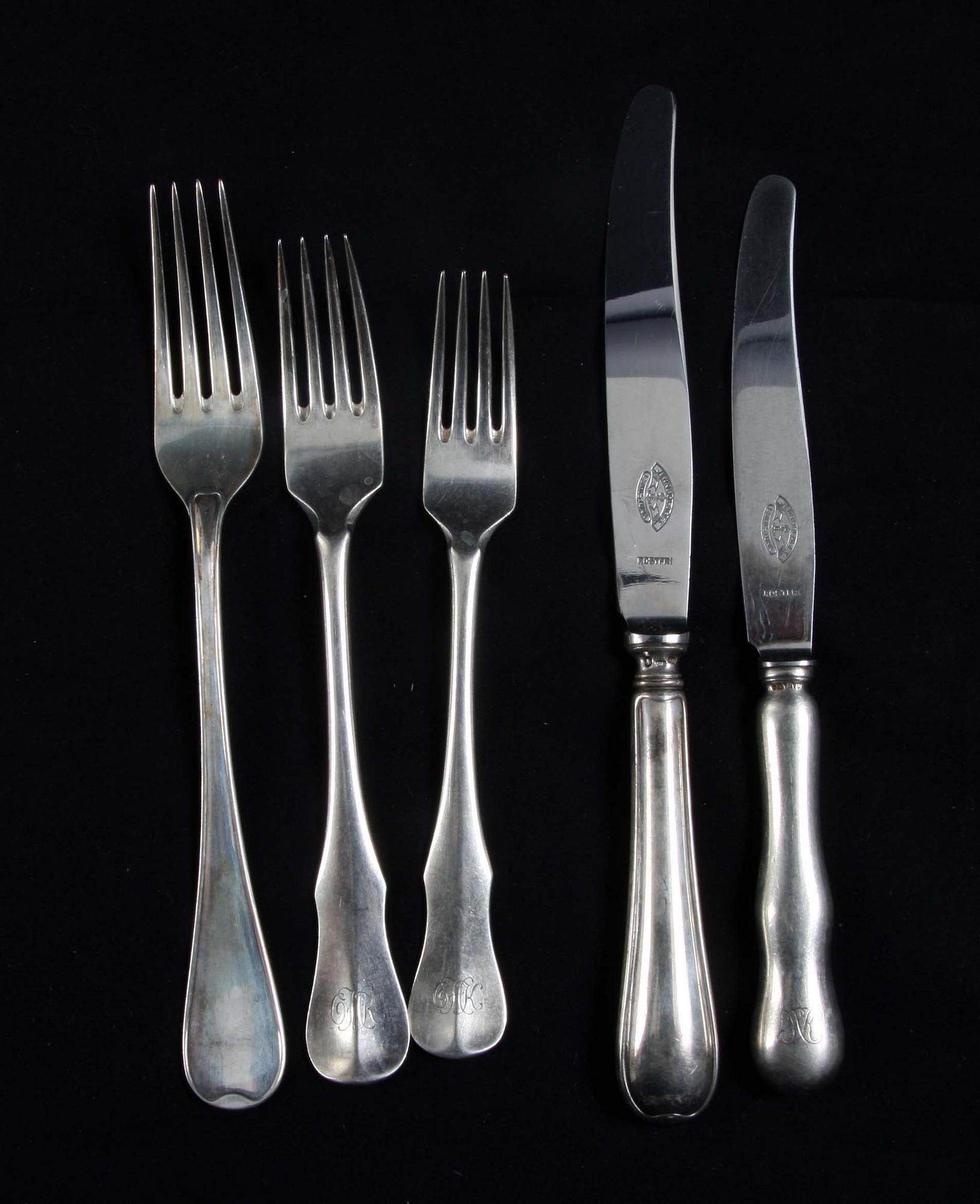 MATBESTICK, 18 delar. Silver, G.A.B och C.G Hallberg.