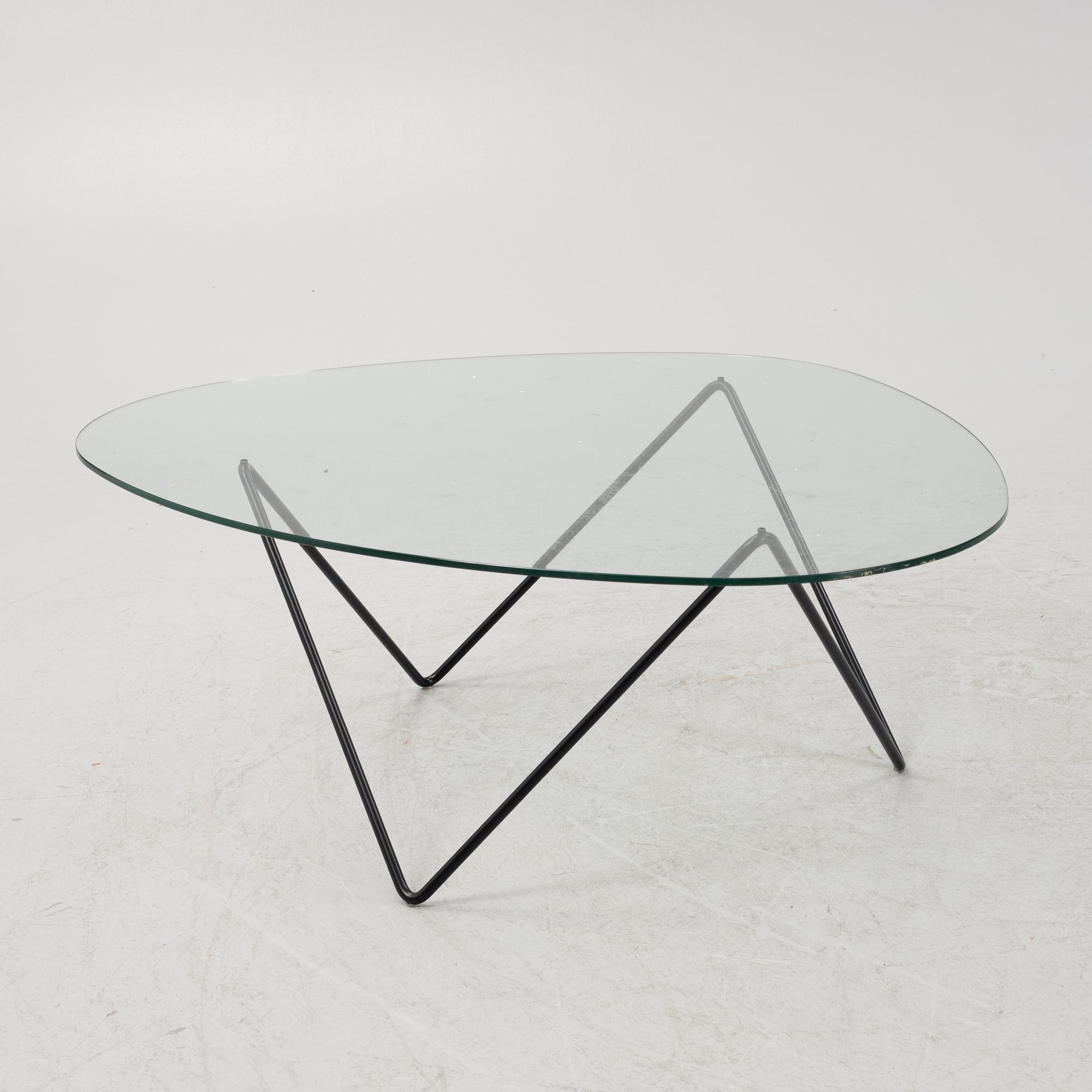 Corsini & Millet, steel and glass 'Pedrera' coffee table from Gubi.