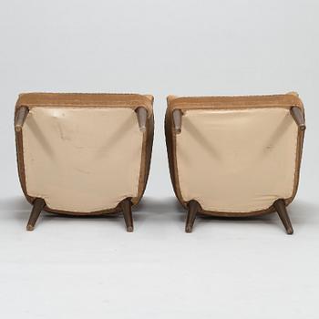 A pair of 1940's armchairs for Oy Stockmann Ab, Keravan puusepäntehdas.