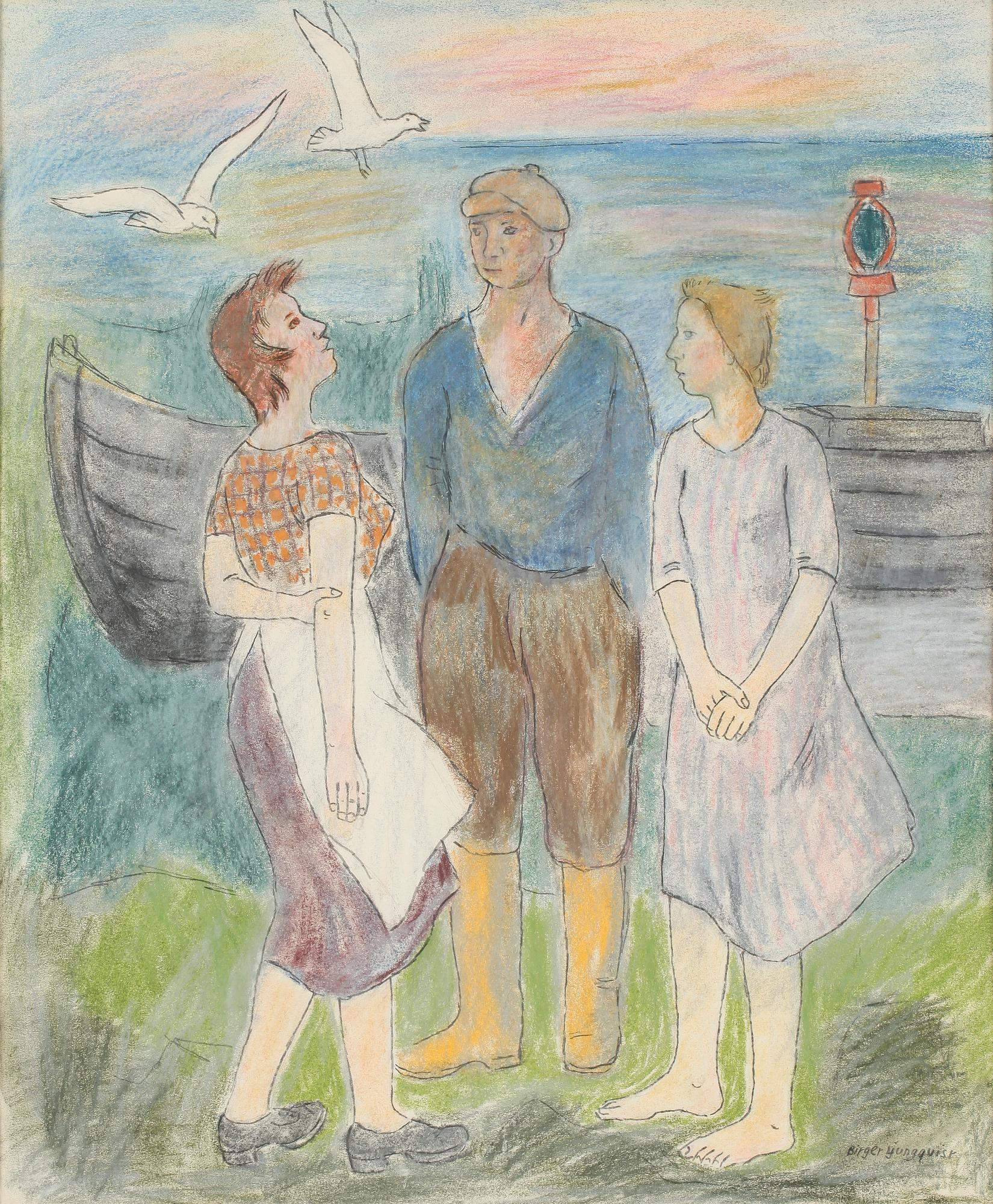 BIRGER LJUNGQUIST, pastell, sign.