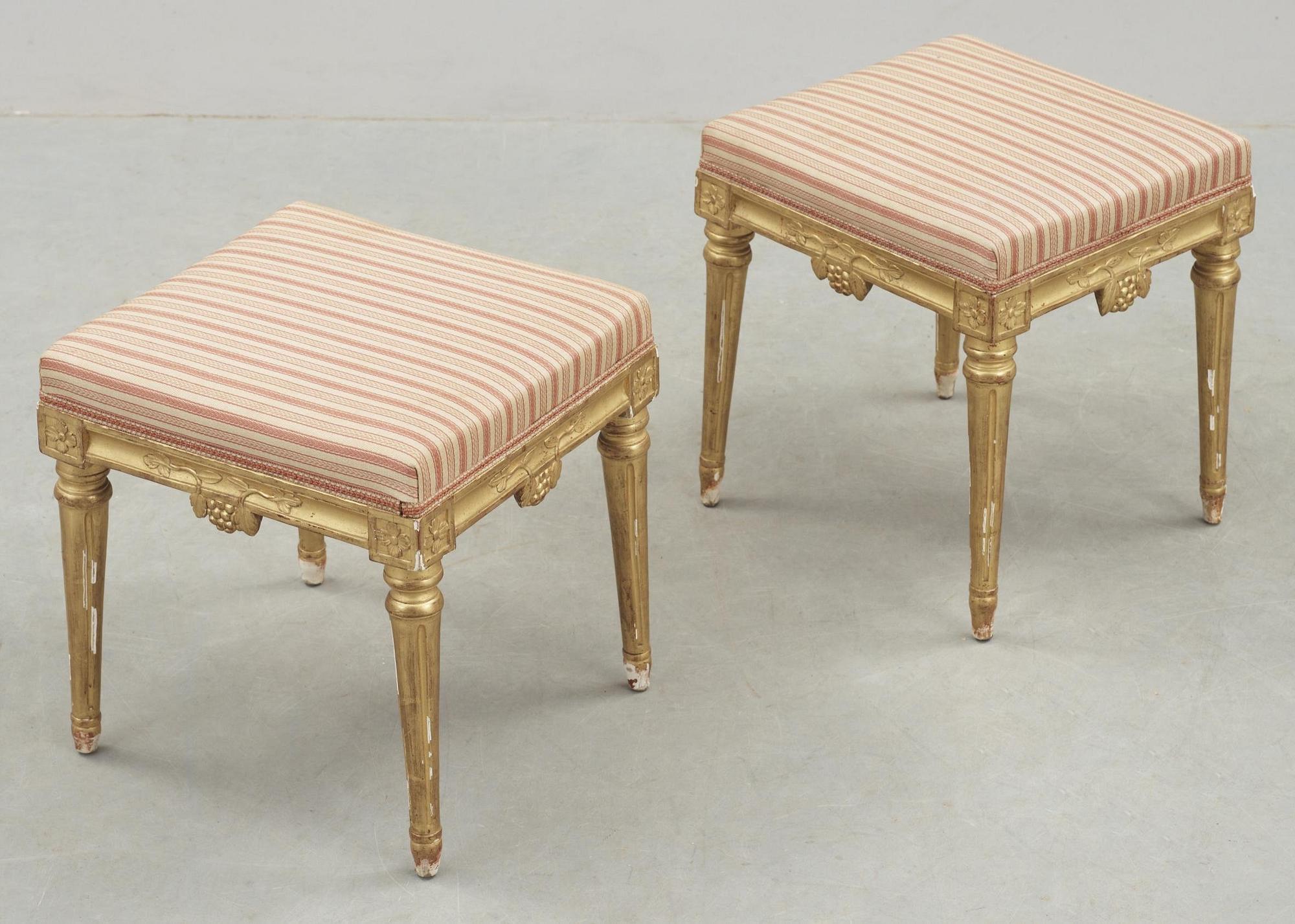A pair of Gustavian stools.