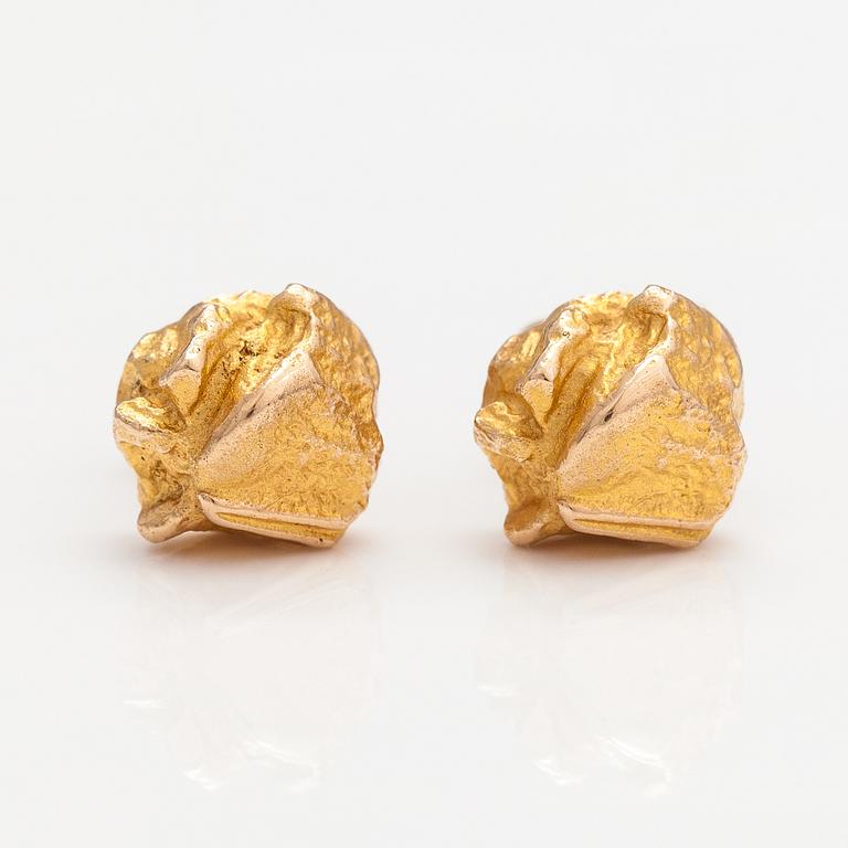 Björn Weckström, A pair of 14K gold earrings "Nugget". Lapponia.