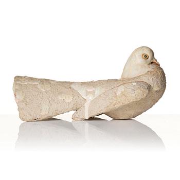 Tyra Lundgren, skulptur, fågel, chamotterat stengods, utförd i egen ateljé, Bredkvie, Gotland 1961.