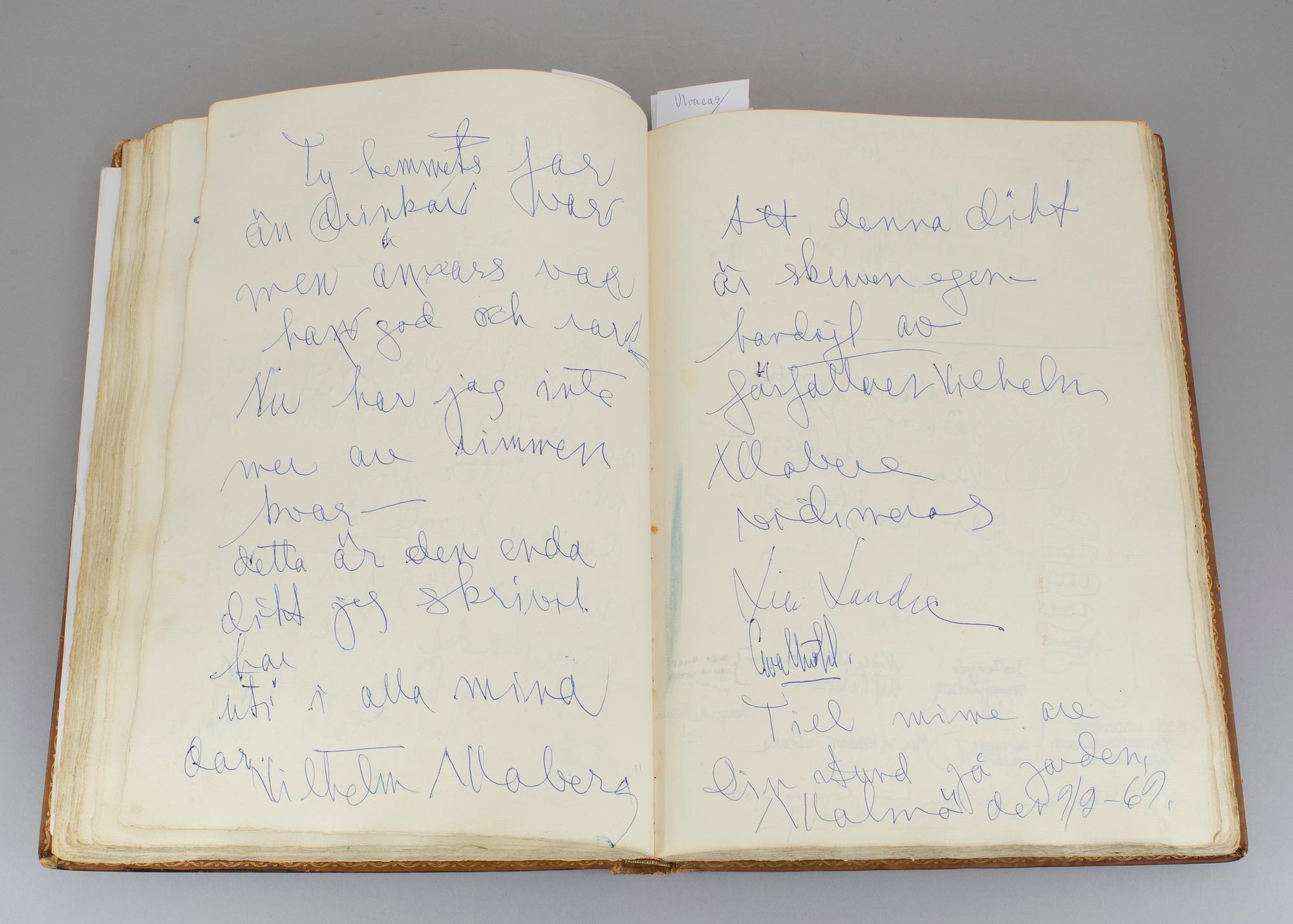 GÄSTBOK MED KÄNDISAUTOGRAFER, Kockska Krogen i Malmö, 1968-92.