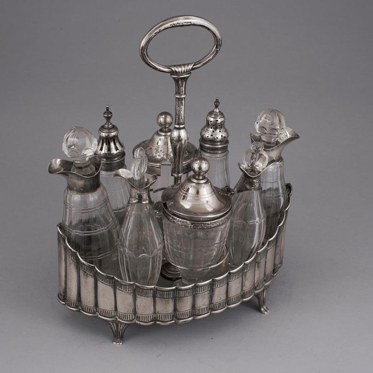 BORDSSURTOUT, silver, bl a Sheffield, England, 17/1800-tal.