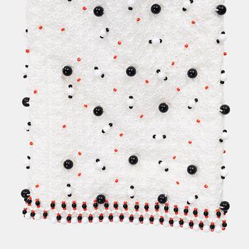 Chanel, a pair of broderie anglais trousers with pearls, size 34.