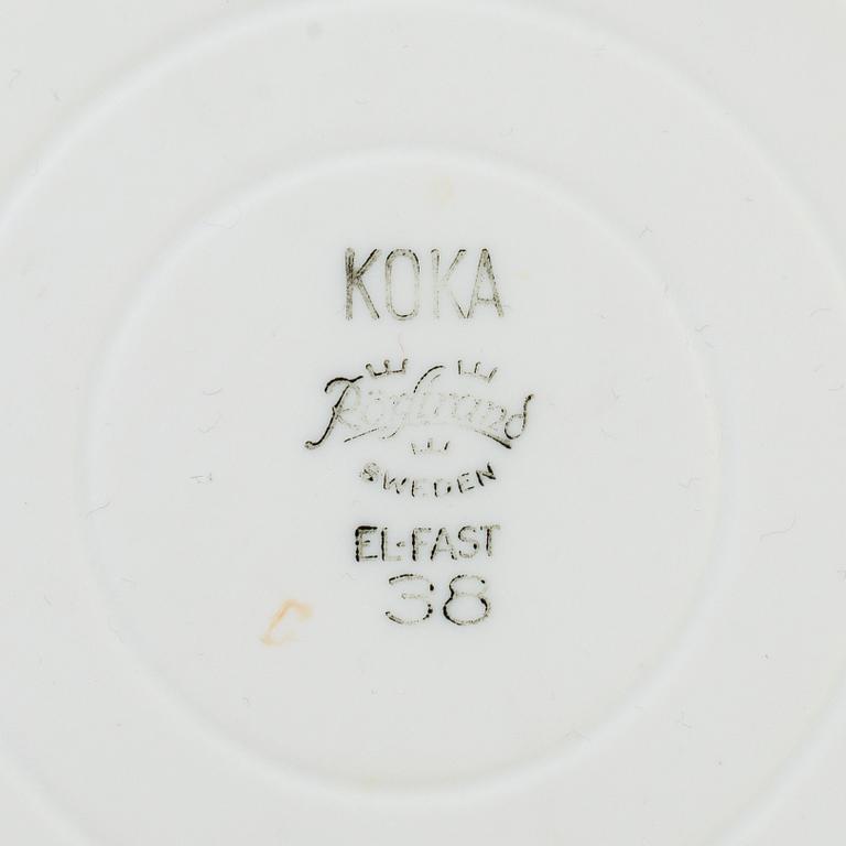 SERVIS, 12 delar, keramik. "Koka Blå", Hertha Bengtsson, Rörstrand, 1900-tal.