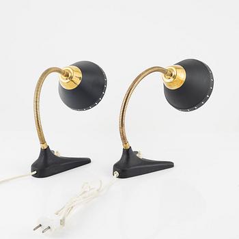 A pair of table lights / wall lights, EWÅ, Värnamo, mid 20th Century.