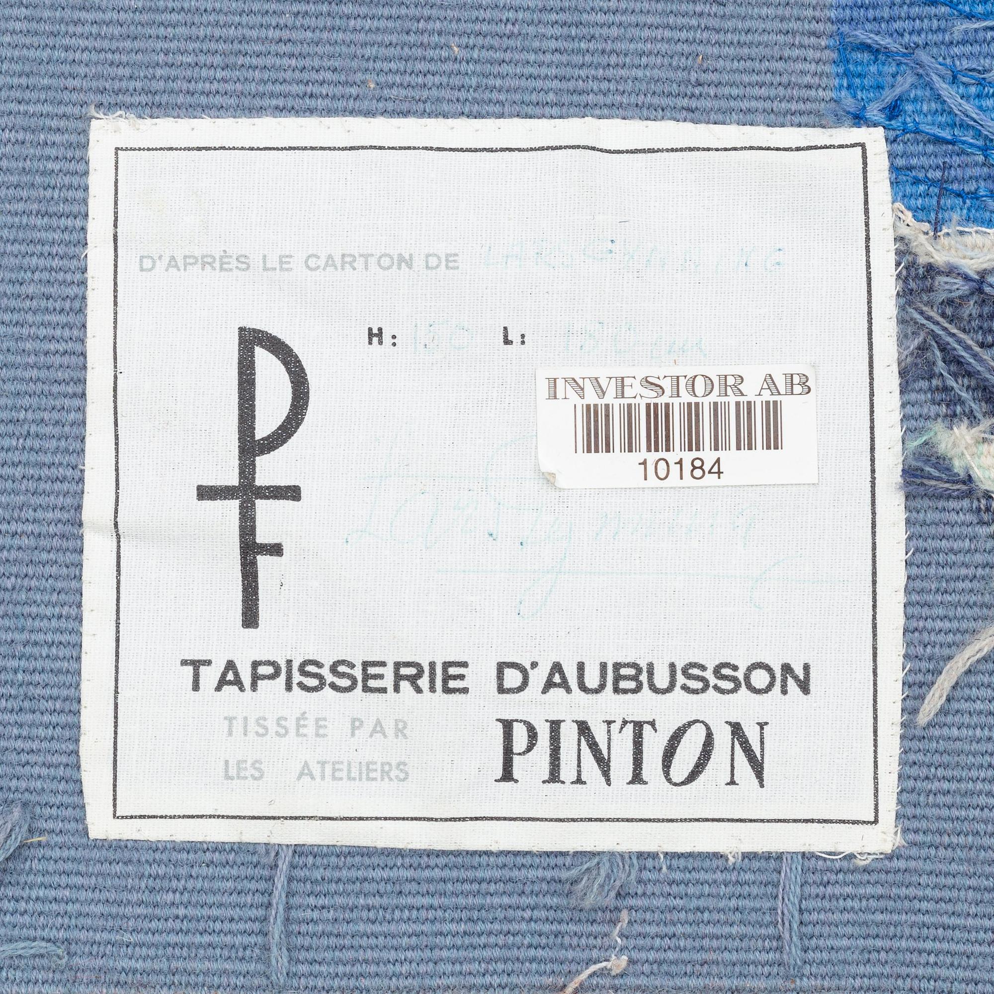 Lars Gynning, a tapestry, 'Gryning' tapestry weave, approximately 147 x 174 cm, Pinton Frères, Aubusson, signed PF GYNNING 1/3.