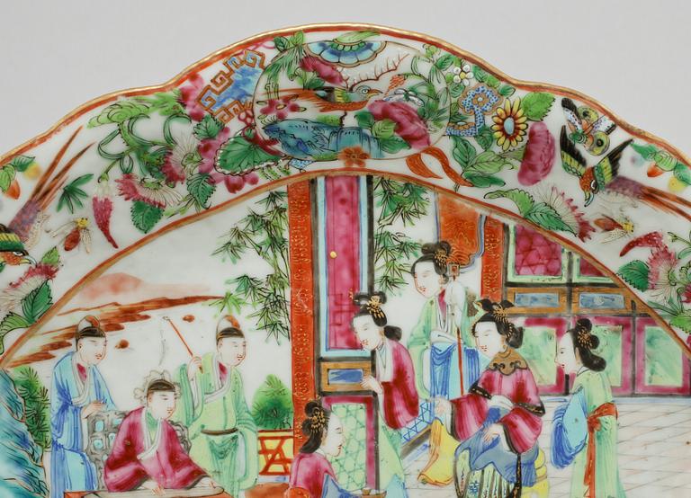 PARTI PORSLIN, 4 delar, Kanton, Kina, 1800-talets andra hälft.