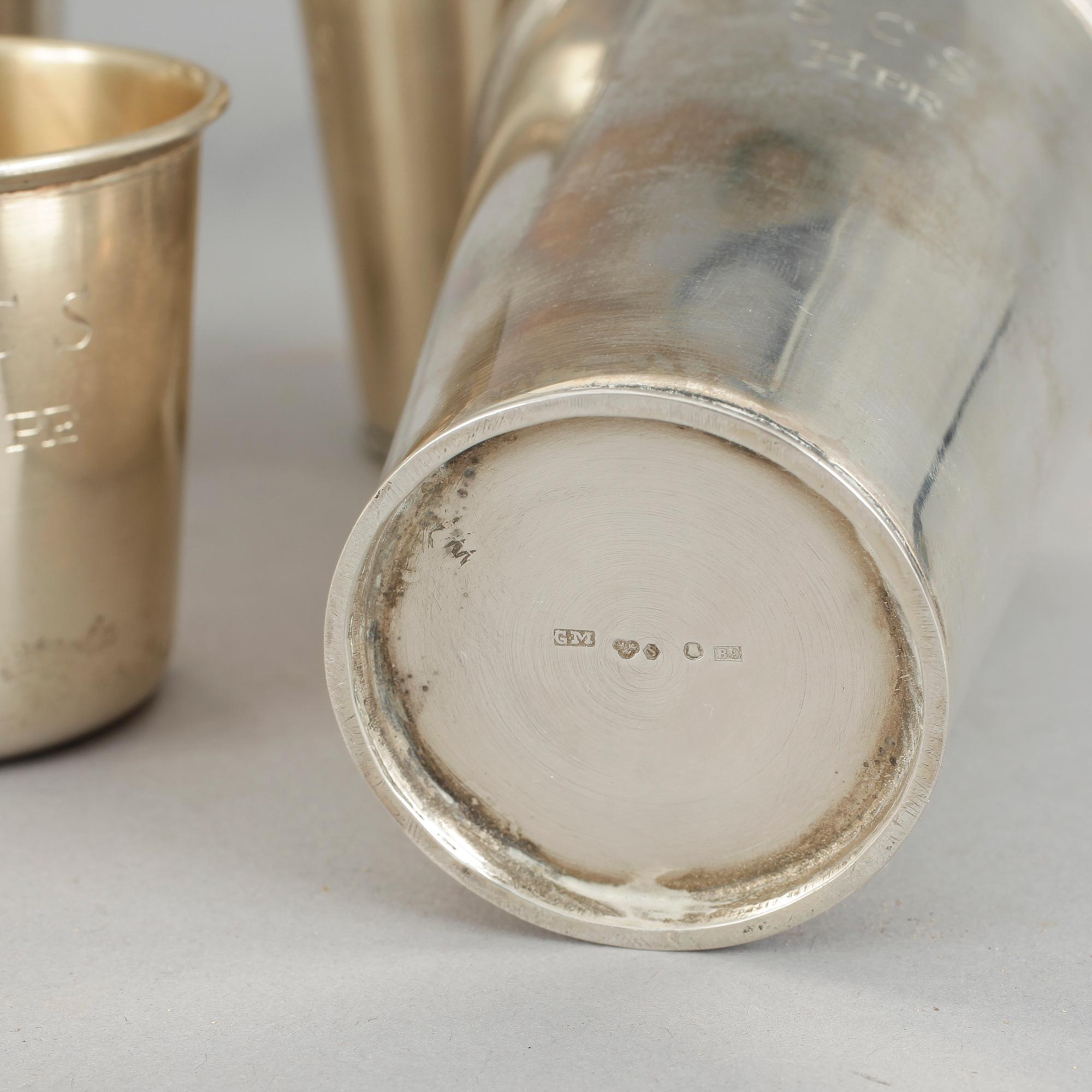 PARTI SILVER, 9 delar, silver Gustaf Möllenborg Feron total vikt ca 584 gram.