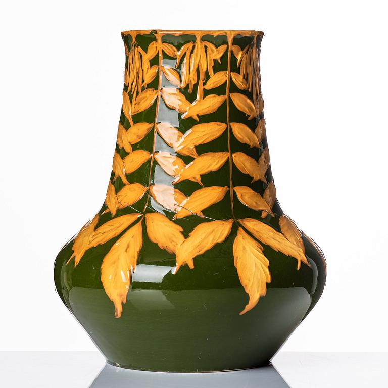 Gunnar G:son Wennerberg, two ceramic Art Nouveau vases, Gustavsberg, Sweden, one dated 1907.