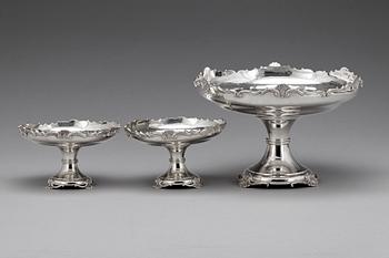 BORDSUPPSATS, 3 delar, silver, Goldsmiths and Silversmiths Company, London, England, 1920-21. Ca 1535 g.