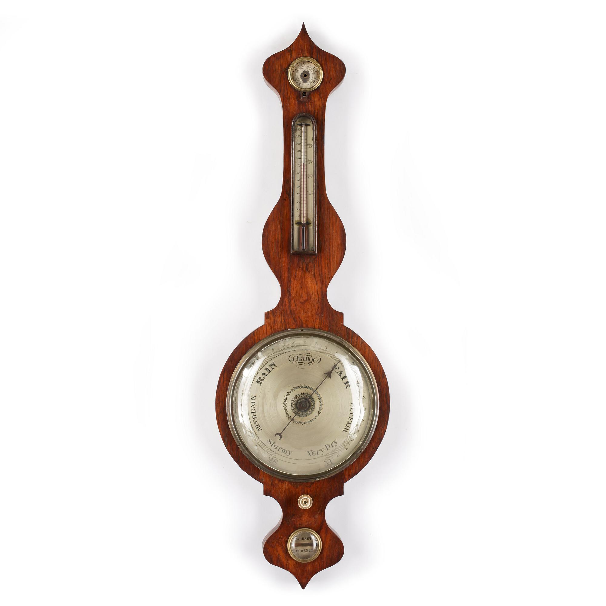 BAROMETER, mahogny, England, 1800-tal.