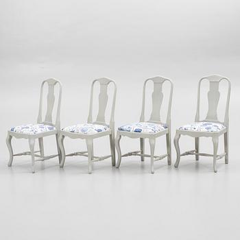 Chairs, 4 pcs, Rococo style, Åmells Möbel, "Old Sweden", late 20th century.