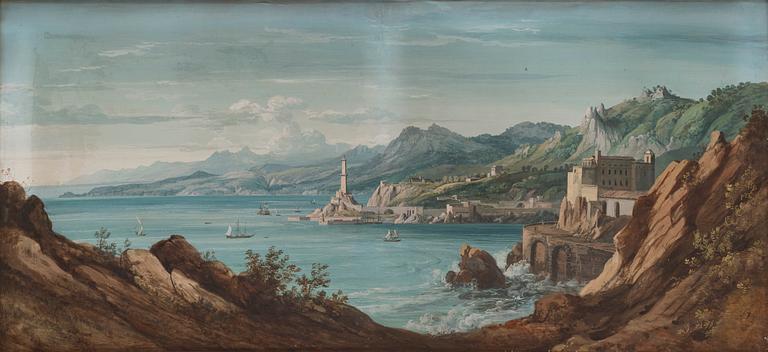 Didier Nicolas Boguet, Extensive costal landskap with castle.