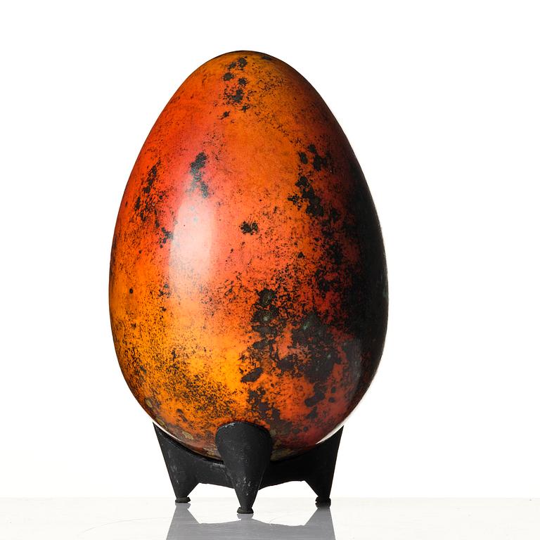 Hans Hedberg, a faience sculpture of an egg, Biot, France.