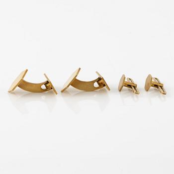 Wiwen Nilsson, a pair of cufflinks and a pair of shirt buttons, 18K gold, Lund 1959.