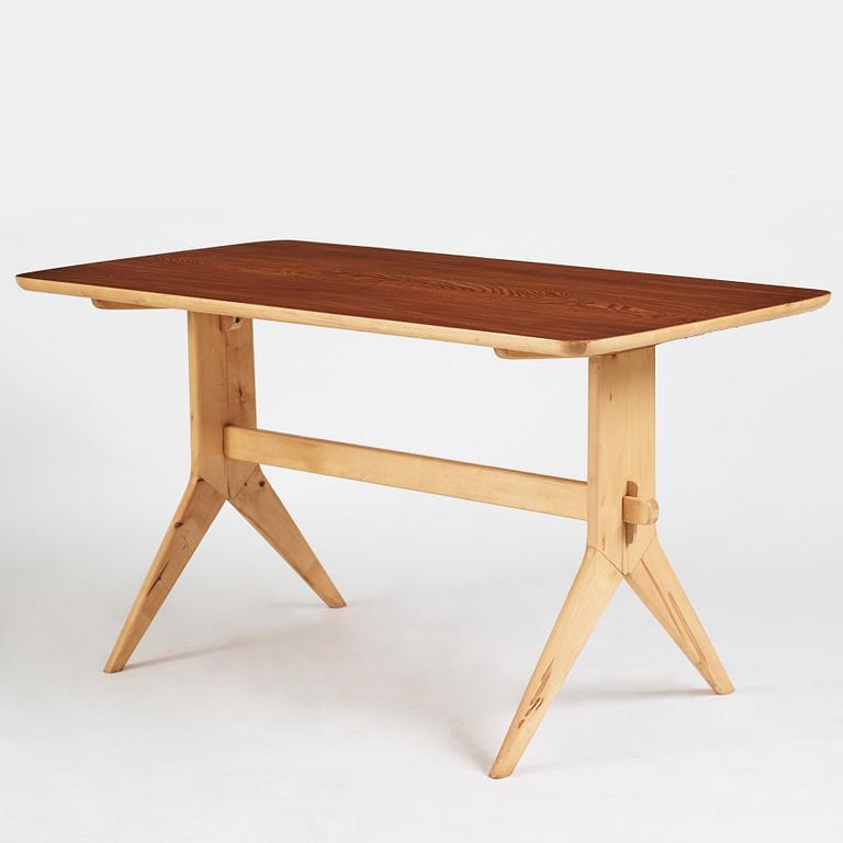 Ilmari Tapiovaara, attributed to, a dinner table with two benches, probably Finland 1950-60's.