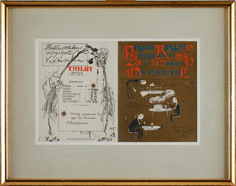ALBERT ENGSTRÖM, grafiska blad, 7 st, 1895-1901.