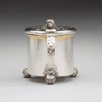 JOHAN BIÖRCK, Västerås (verksam 1680-1709), dryckeskanna, silver, barock.