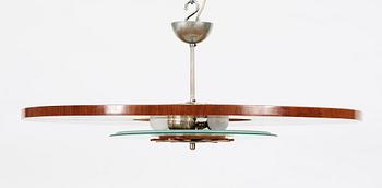 A Swedish ceiling lamp attributed to Birger Ekman, Mjölby Intarsia, 1940's.