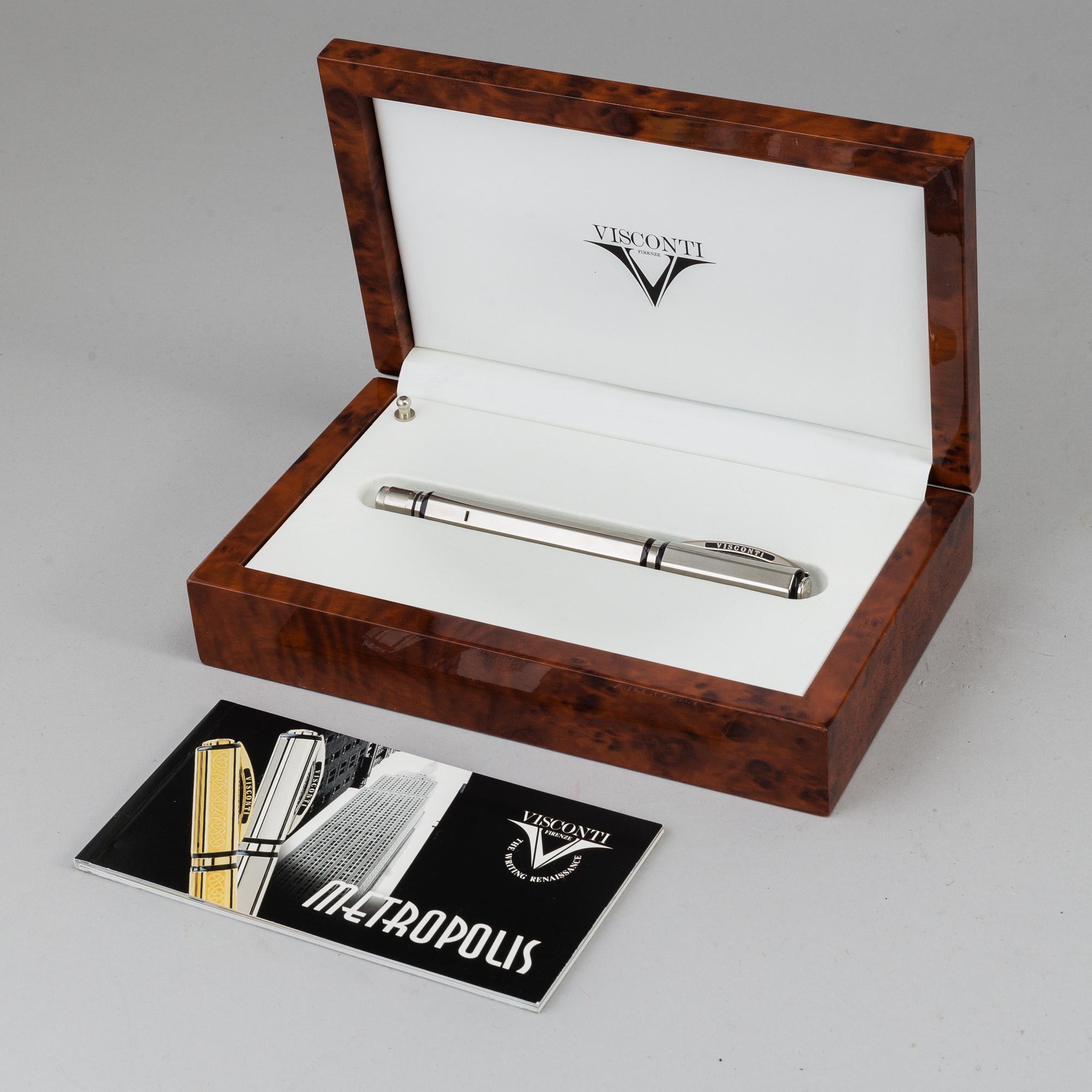 A Visconti Metropolis sterling silver fountain pen, Florence, Italy.