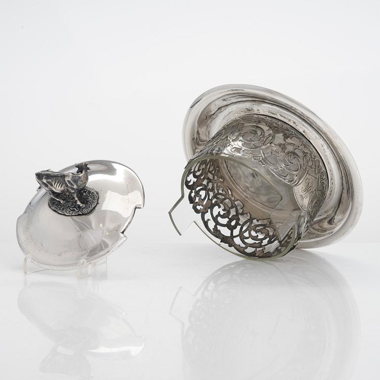 Alexander Kordes, smörbytta, silver, S:t Petersburg, Ryssland 1867.