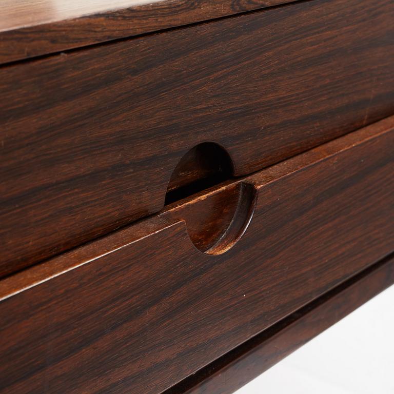 A mirror and chest of drawers by Aksel Kjersgaard, Odder, Denmark, 1950's-/60's.