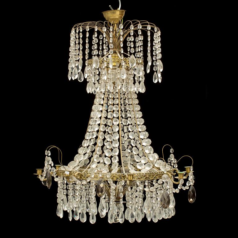 LJUSKRONA, empirestil, 1900-talets mitt. Höjd 85 cm.