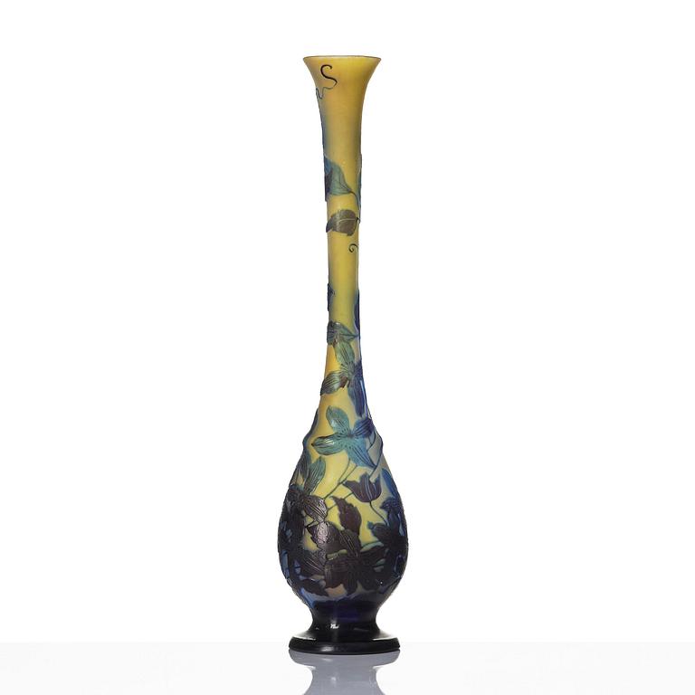 Emile Gallé, an Art Nouveau cameo glass vase, Nancy, France.