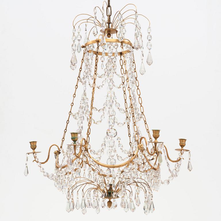A Gustavian late 18th century seven-light chandelier.