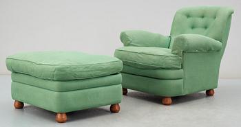 FÅTÖLJ med FOTPALL, modell 336, Josef Frank, Firma Svenskt Tenn.