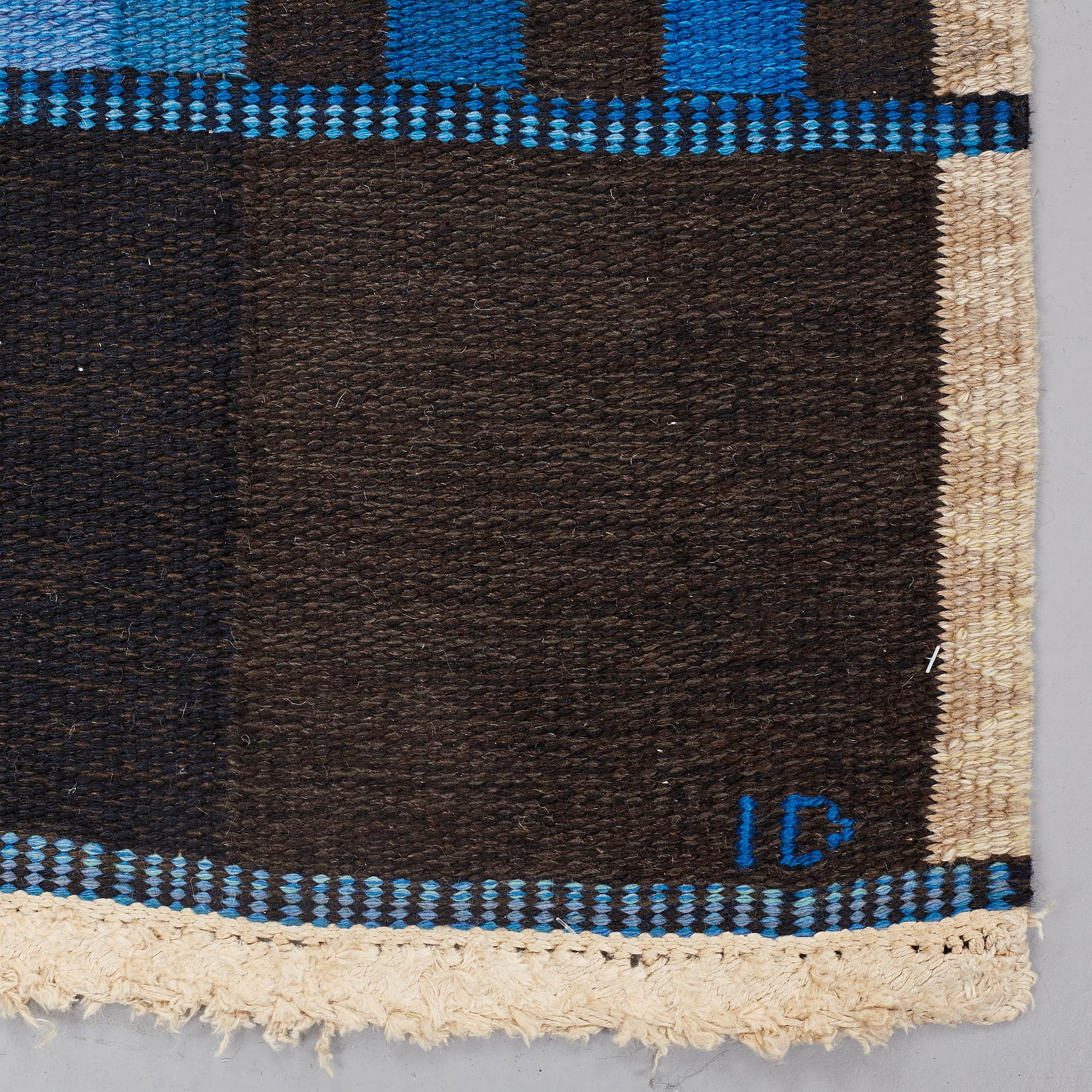 Ingrid Dessau, MATTO, flat weave, ca 269 x 175 cm, signerad KLH ID (Kristianstad Läns Hemslöjd, Ingrid Dessau).