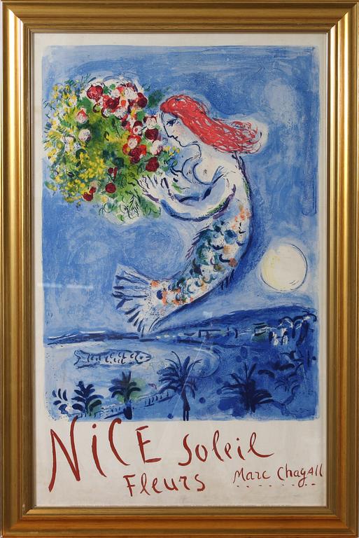 MARC CHAGALL, efter, färglitografi. Éd. 6.24, Mourlot Im. Paris.