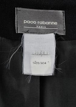 A 2004s black wool jacket by Paco Rabanne.