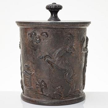 Carl Elmberg, a ”Tobaksburk N:r 1” tobacco jar with lid, Näfveqvarns bruk.